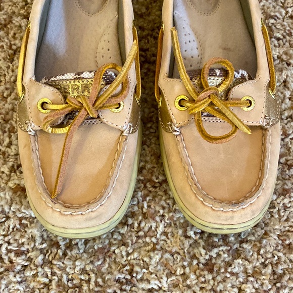 Women’s Light Tan, Cheetah Print Gold Embellishment Sperry Top-Siders Size 6.5M - Picture 3 of 6